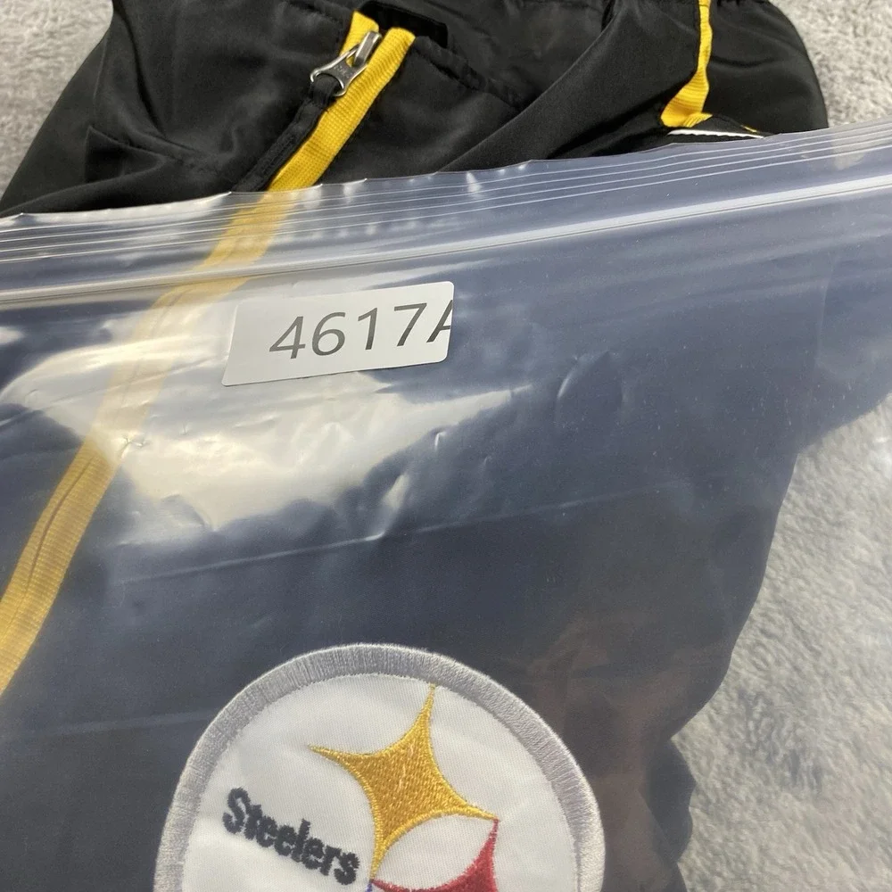 NFL‎ Pittsburgh Steelers Windbreaker Jacket Mens Medium Black Yellow